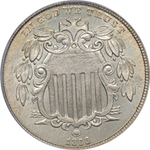 1866 w/ Rays. PCGS MS-64.