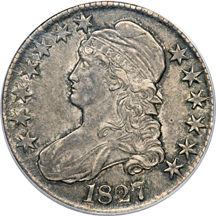 1827 Square Base 2 PCGS AU-50.