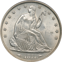 1874 Arrows. PCGS MS-64.