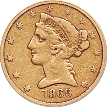 1869-S PCGS VF-25.