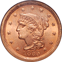 1855 NGC MS-65 Red.