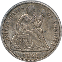 1862-S ANACS XF-40.