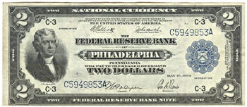 1918 $2.00 Philadelphia.  VF.