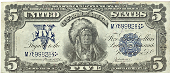 1899 $5.00.  XF.