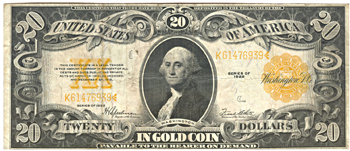 1922 $20.00.  F.