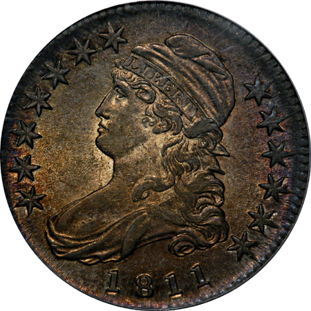 1811 O-110 Small 8 PCGS AU-58.