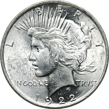 Roll of 1922 Peace Dollars.