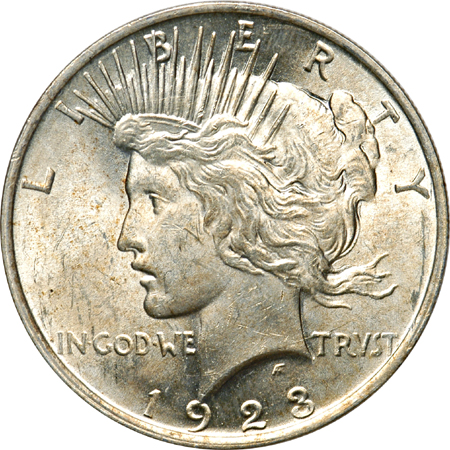 Roll of 1923 Peace Dollars.