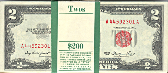 Pack of 1953 $2.00.  CHCU.