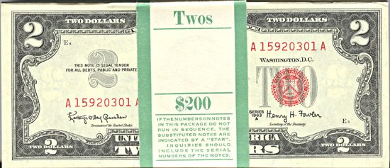 Pack of 1963-A $2.00.  CHCU.