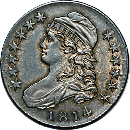 1818 Bust Quarter B-8 VF-30  and 1814 Bust Half O-102 AU-50