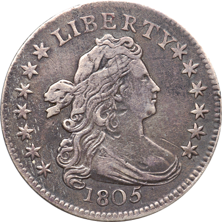 1805 JR-2 4 Berries, XF+ Detail, Cleaned, Net VF.