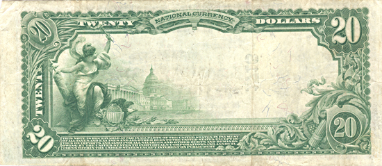 1902 $20.00. Alexandria, VA Charter# 1716 Blue Seal. F+.