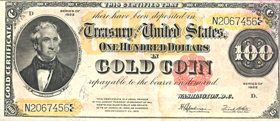 1922 $100.00.  CU.