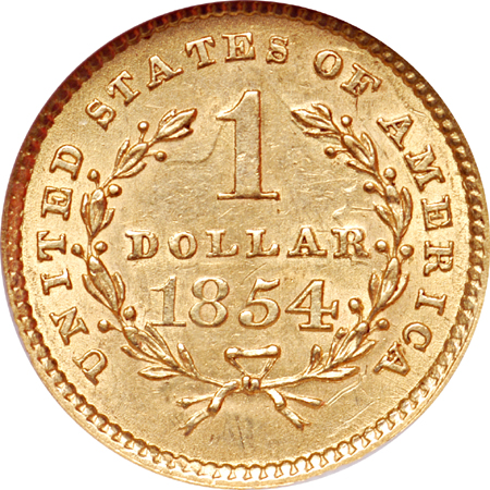 1854 Type 1. NGC MS-62.