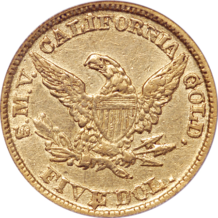 1849 MOFFAT. PCGS AU-53.