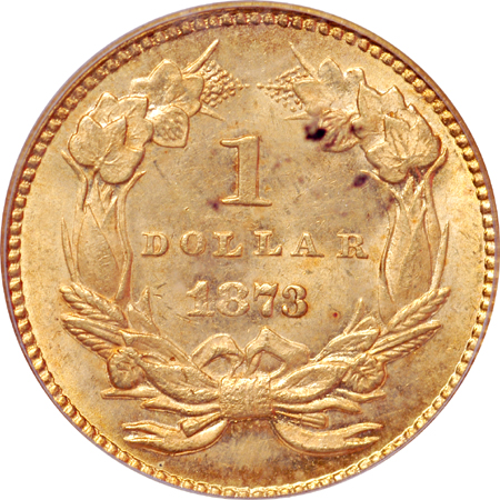 1873 Open 3. PCGS MS-64.