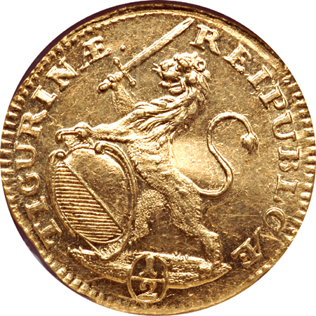 Switzerland: 1736 (Zurich) gold ½ Ducat NGC MS-64.