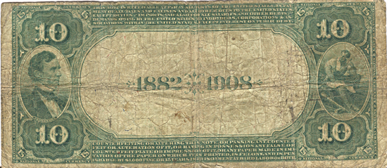 1882 $10.00. Cooper, TX Charter# 5533 Date Back. VG.