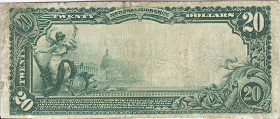 1902 $20.00. Jefferson, OH Charter# 427 Blue Seal. CGA F-12.