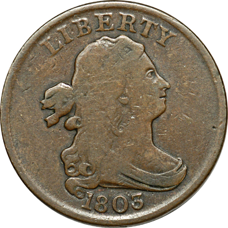 Three Draped Bust Half Cents.