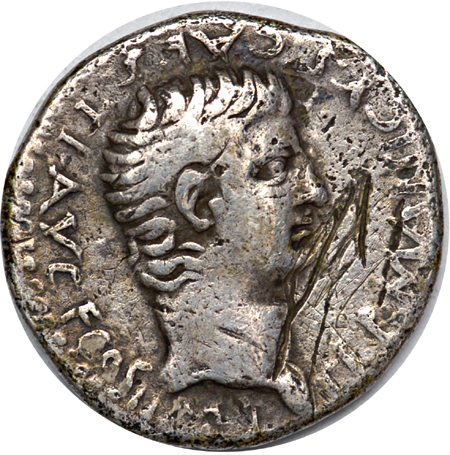 Denarius of Rome, Devine Augustus and Germanicus.