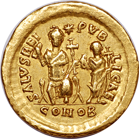 Gold Solidus of Eastern Roman Emperor Theodosius II.