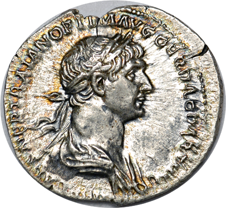 Denarius of Roman Emperor Trajan.