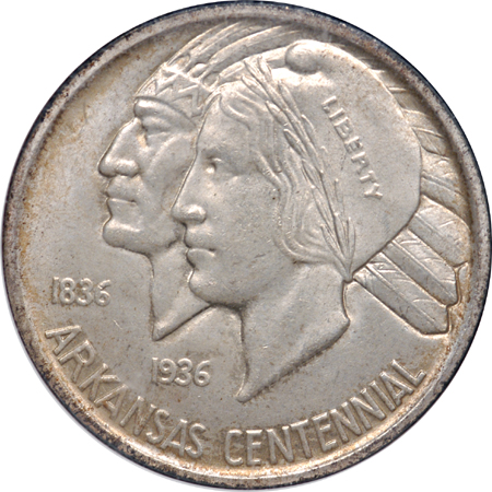 1936 Arkansas and 1936 Cleveland. NGC MS-65.