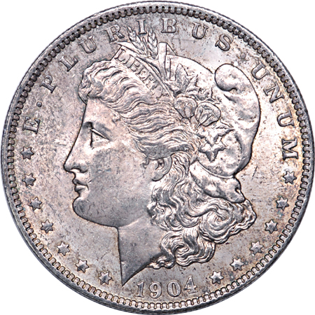 Thirty-Nine 1904-O Morgan Dollars.