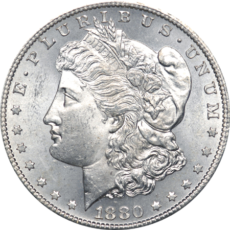 Ten Certified Silver Dollars. Seven Morgan and Three Peace. PCGS.