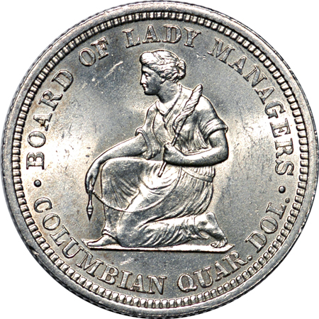 1893 Isabella Quarter. MS-60 Details, Altered Surfaces.