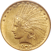 1908 Motto. PCGS MS-62.