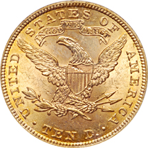 Ten 1901 PCGS MS-62. OGH.