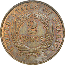 1865 PCGS MS-64RB.