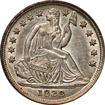 1838 No Drapery. PCGS MS-60.