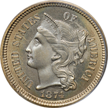 1874 PCGS PF-66.