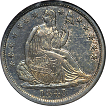 1840 No Drapery. NGC AU-58 Jules Reiver Collection.