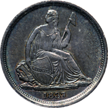 1837 Seated No Stars, Small Date. PCGS MS-62.