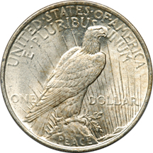 Roll of 1923 Peace Dollars.