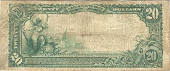 1902 $20.00. Rock Island, IL Charter# 2155 Blue Seal. F.