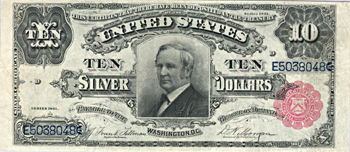 1891 $10.00.  PMG VF-25.