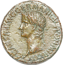 Sestertius of the Roman Emperor Caligula.