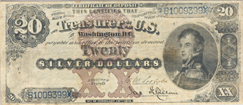 1880 $20.00.  PMG F-12.