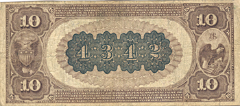 1882 $10.00.  Kankakee, IL Charter# 4342 Brown Back. F.