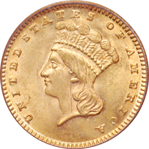 1873 Open 3. PCGS MS-64.