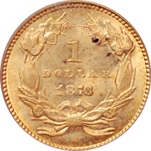 1873 Open 3. PCGS MS-64.