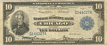 1915 $10.00 Chicago.  F.