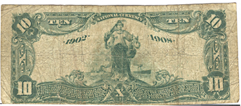 1902 $10.00. Spokane, WA Charter# 3409 Blue Seal Date Back. VG.