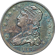 1837 B-2 Uncirculated Details, Artificially Toned.